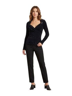 NWT Caché Black Sweater Top Large L Eyelash Knit Long Sleeve
